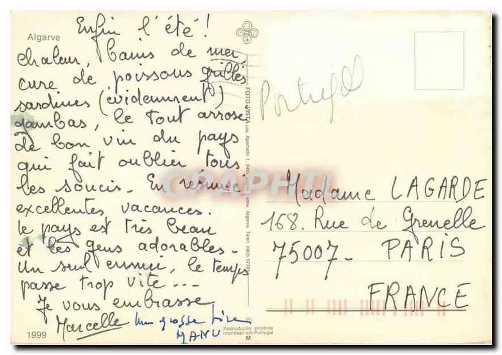 Vue d'une rue du village d'Algarve — éditeur PHOTO VISTA, n° 168 - Verso