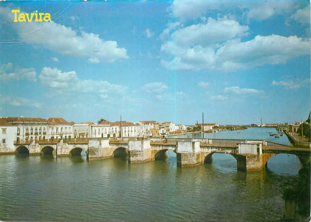 Tavira — Pont sobre o rio Guadiana — Bilhete Postal - Frente