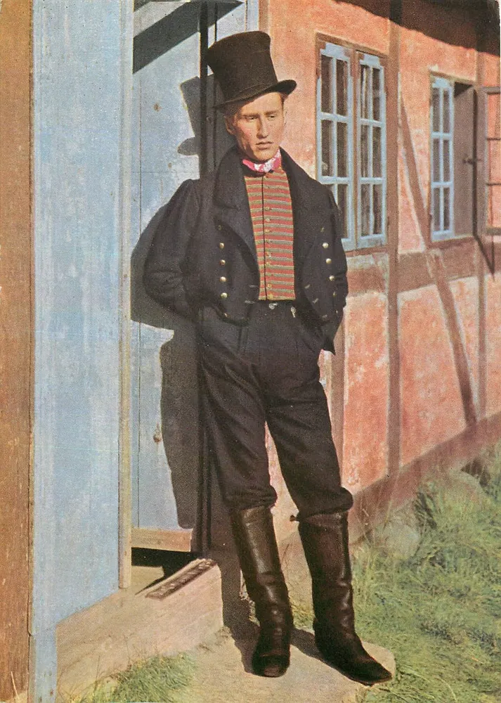 Homme du comté d'Odense — photographie couleur — éditeur H. P. Hansens Bogtrykkeri - Recto