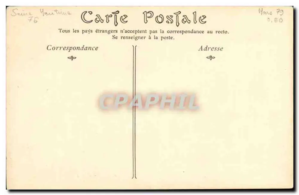 Rouen — O Palácio de Justiça (lado da Sala dos Passos Perdidos) — editor desconhecido, n° 53 - Verso
