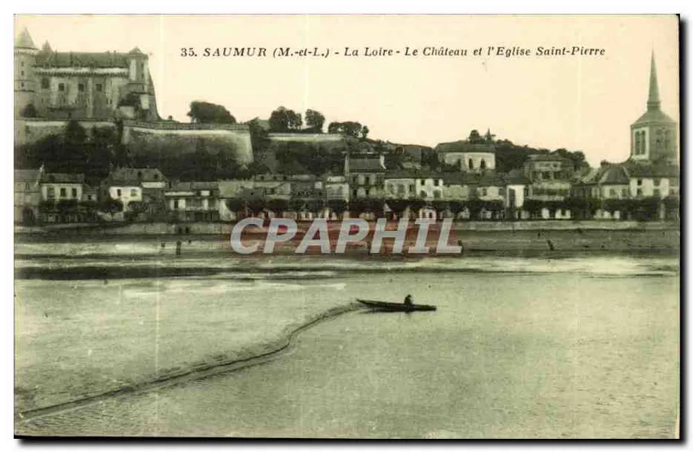 Saumur (M.-et-L.) - Die Loire - Das Schloss und die Kirche Saint-Pierre - Vorderseite