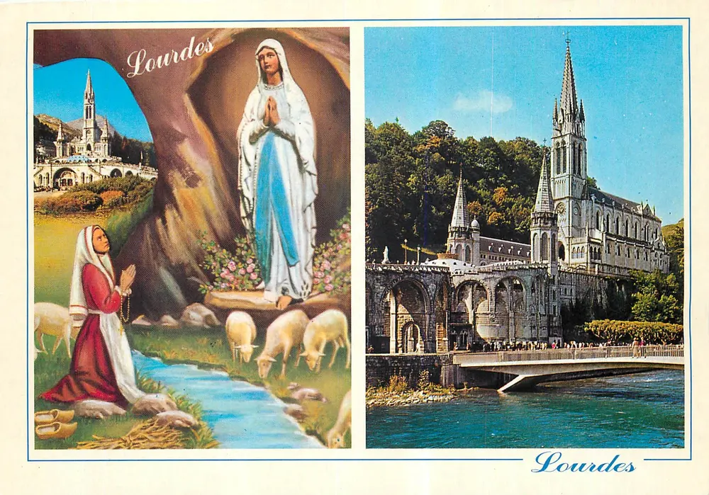 Lourdes — Aparecimento de Nossa Senhora — Editor Edlux, série B 13 - Frente