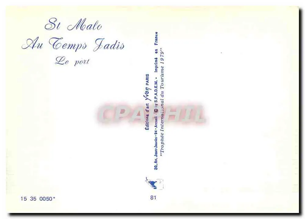 St Malo (Ille et Vilaine) — O porto — Éditions d'Art Arcueil - Verso
