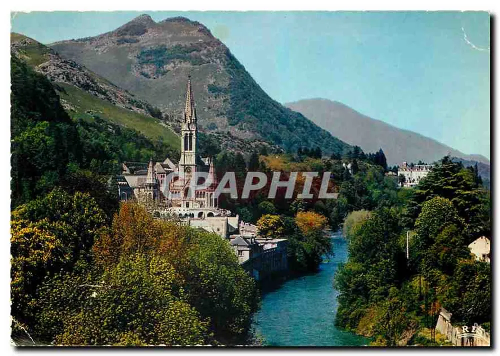 Lourdes — A Basílica e o Gave — Vista tirada do Hotel Béthanie — Editor Mexichhome, n° 151 - Frente