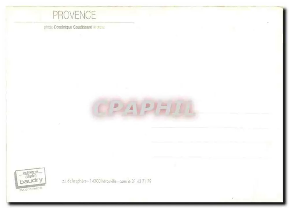 Vila provençal em flores — editor edições clain baudiry, n° de série 31295 - Verso