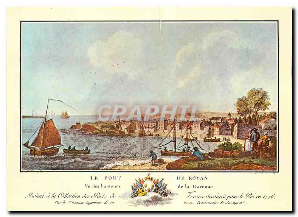 O Porto de Royan — vista das alturas — gravura de Ozanne para o Rei em 1776 - Frente