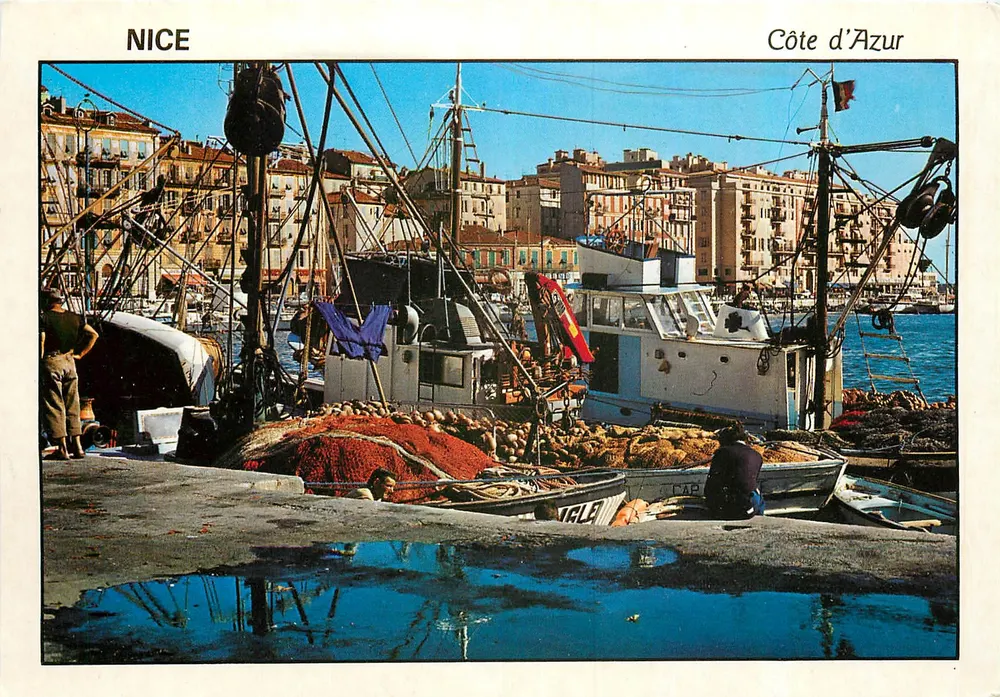 Nice - O porto dos pescadores — Costa Azul — editor FISA 1.G., Nice - Frente