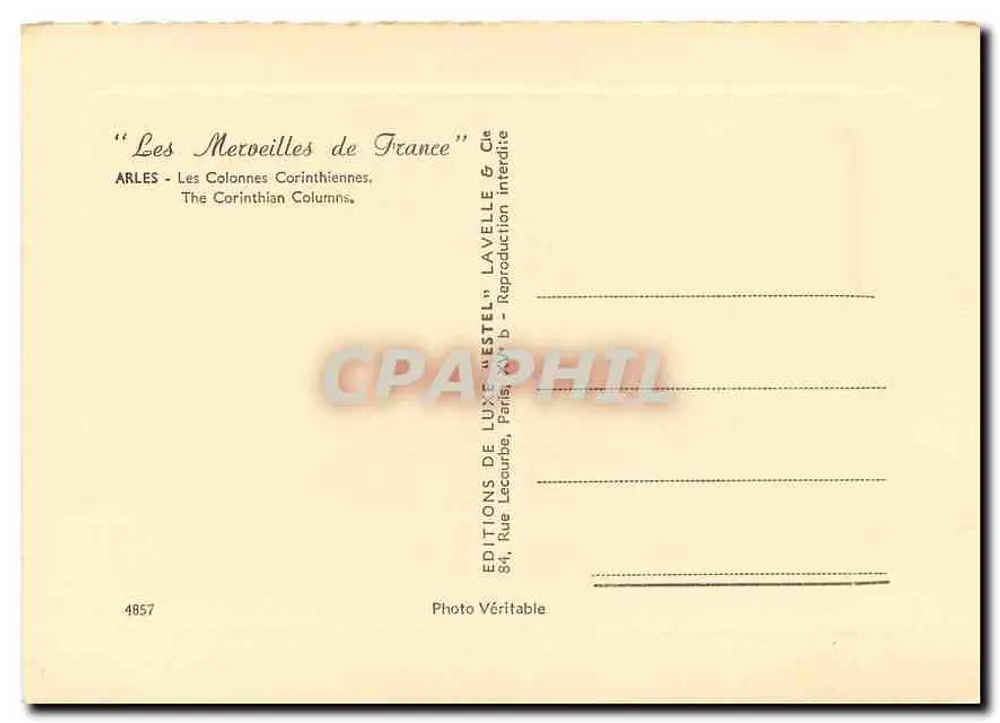 Arles — Colunas Coríntias — Estel - Verso