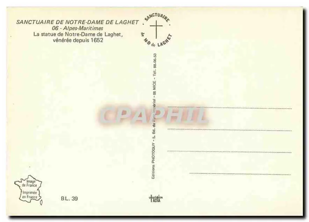 Notre-Dame de Laghet — Sanctuaire des Alpes-Maritimes — Éditions Image de France - Verso