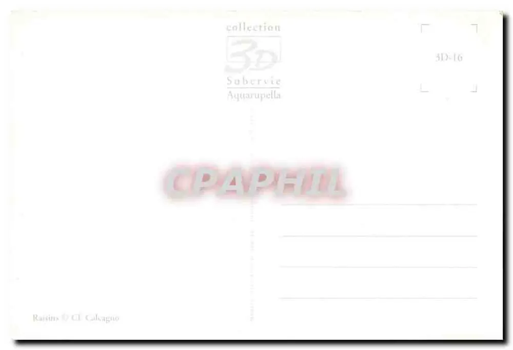 Uvas / CL Calcagno — Coleção 3D Subervie Aquarupella — n° 3D-16 - Verso