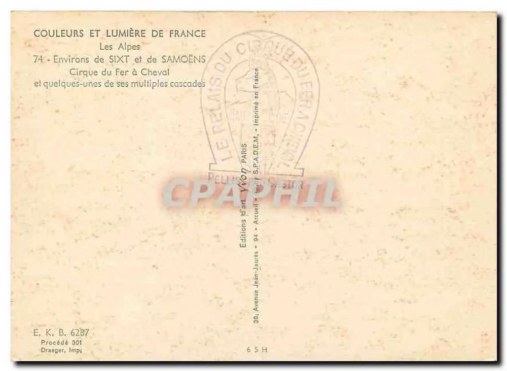 Cirque du Fer à Cheval — Les Alpes — Éditions Jean-Jaures - Verso
