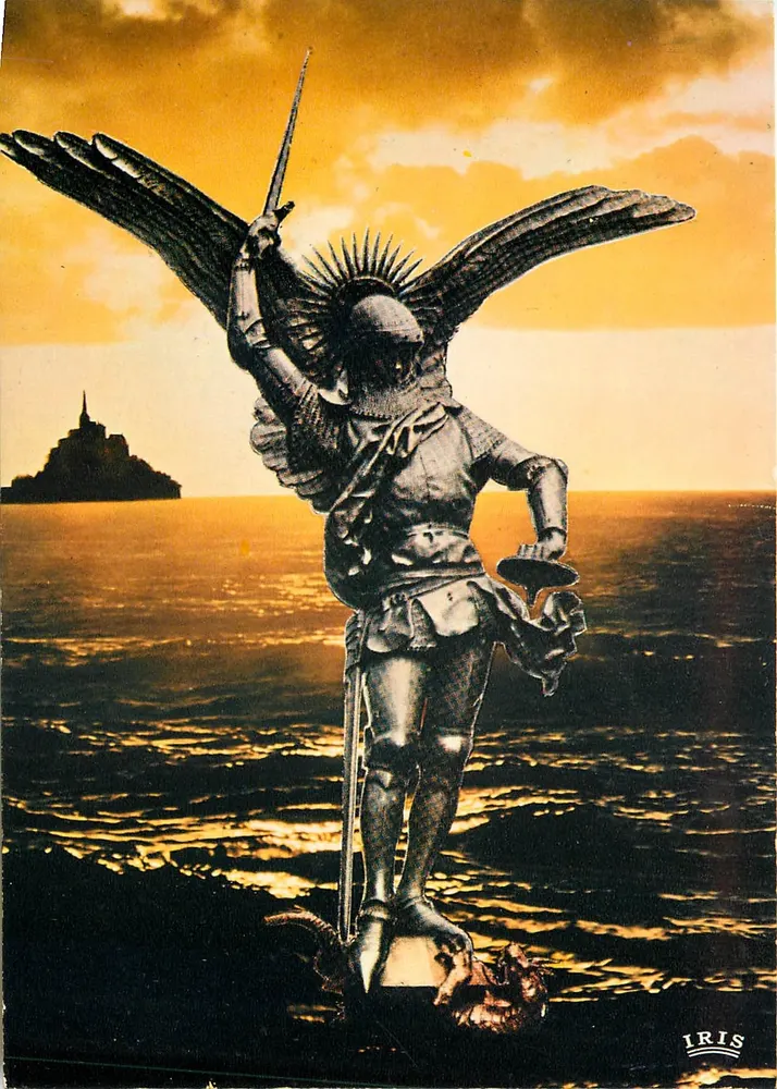 Statue de Saint-Michel — Mont-Saint-Michel — éditeur IRIS - Recto
