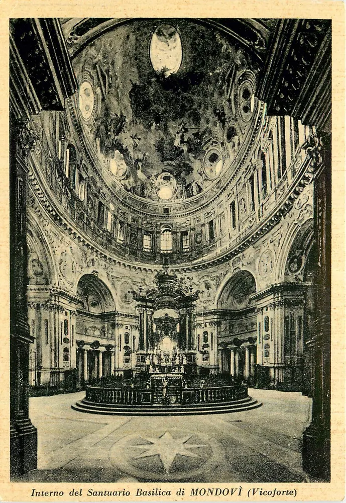 Innenansicht der Basilika des Heiligen Ort MONDOVÌ (Vicoforte) — Verlag: Ed. escl. Verwaltung des Heiligtums - Vorderseite