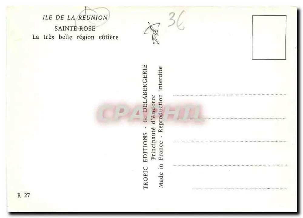 Ile de La Réunion — Sainte-Rose — Tropic Editions, R 27 - Rückseite