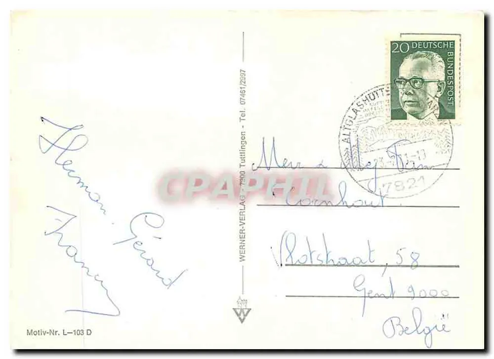Paradiso de férias Schwarzwald — Motiv-Nr. L-103 D — Werner-Verlag - Verso
