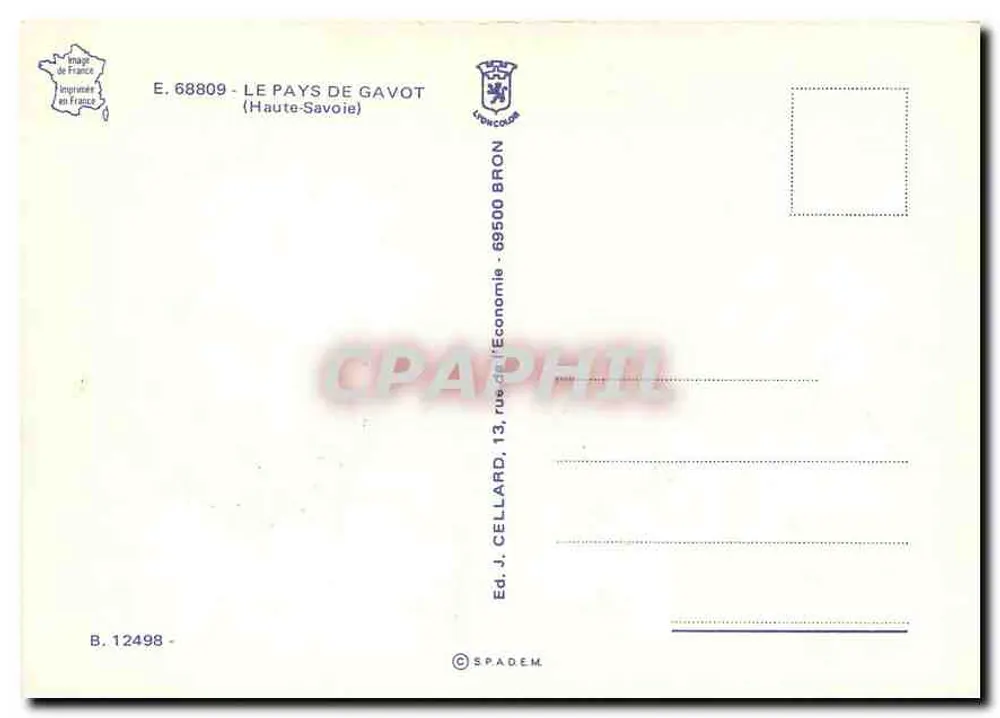 O País de Gavot — Dent d'Ôche, Thollon, Champanges, Vinzier, Pèternes-Thieze, Lartringes, Bernex — Ed. J. Cellard, Bron - Verso