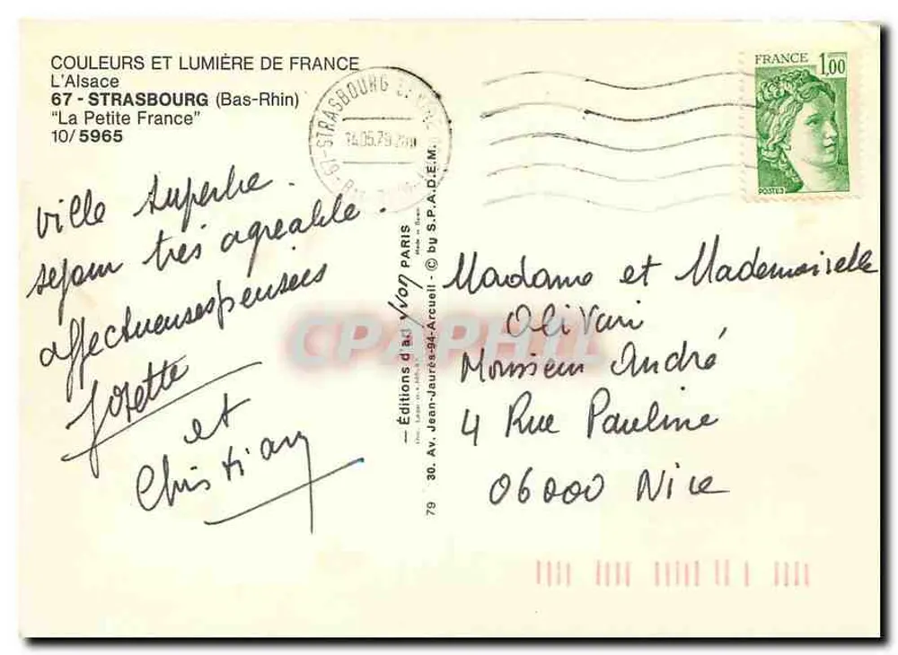 Strasbourg — La Petite France — Éditions Jean-Jourdes-d'Arcueil - Verso