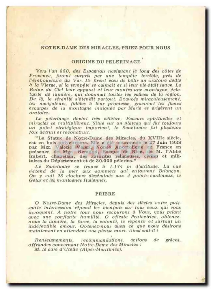 Nossa Senhora dos Milagres — Santuário do século XVIII — Editor Cing - Verso