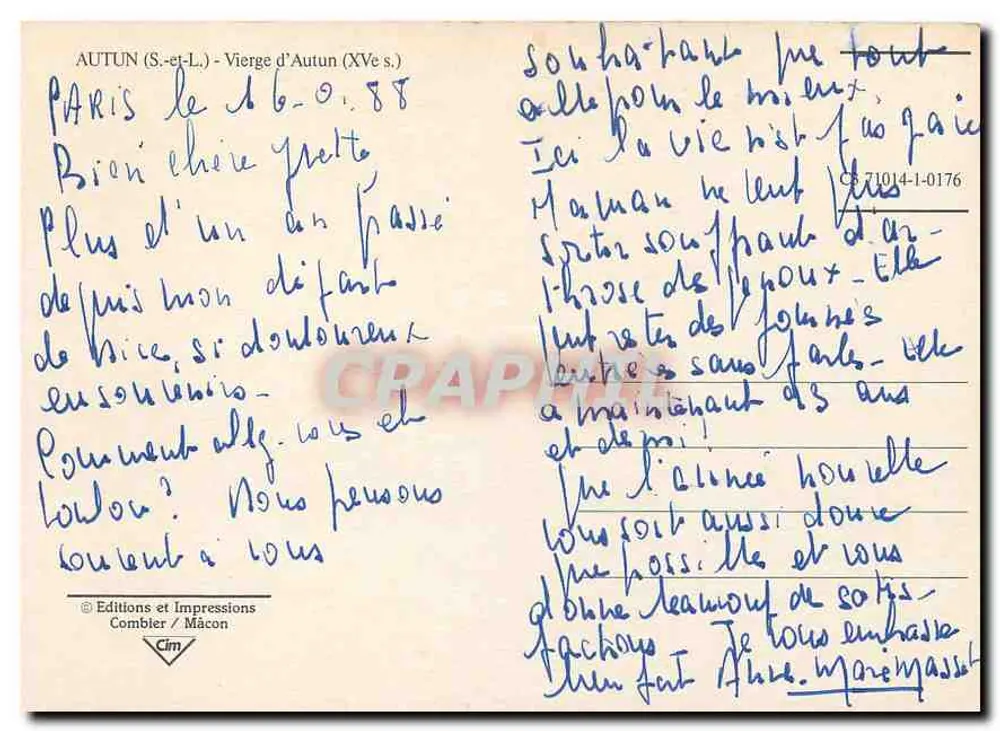 ऑटून की माता — 15वीं शताब्दी — एडिशन्स एट इम्प्रेसियन्स कॉम्बियर / मैकॉन - पीछे