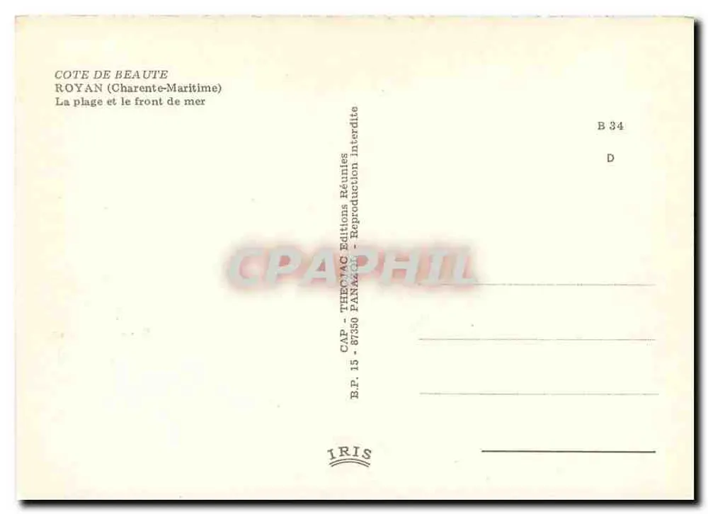 Royan — Costa da Beleza — Edições CAP-THEOCAC - Verso