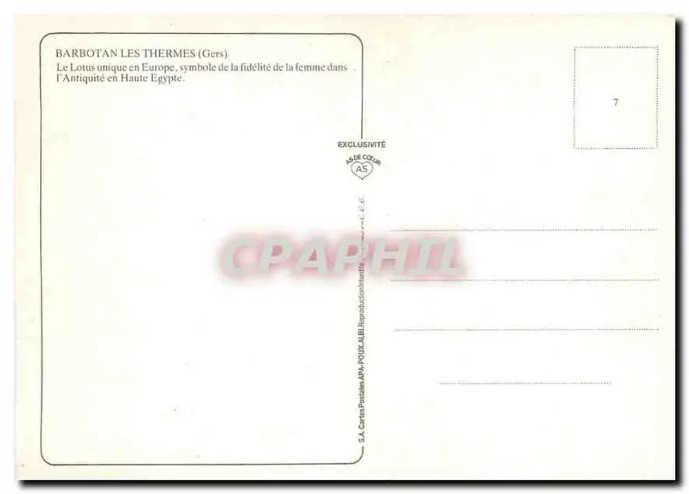 O Lótus — Jack Ueil — S.A. Cartes Postales A.P.A.-POUDZ-ALBI - Verso