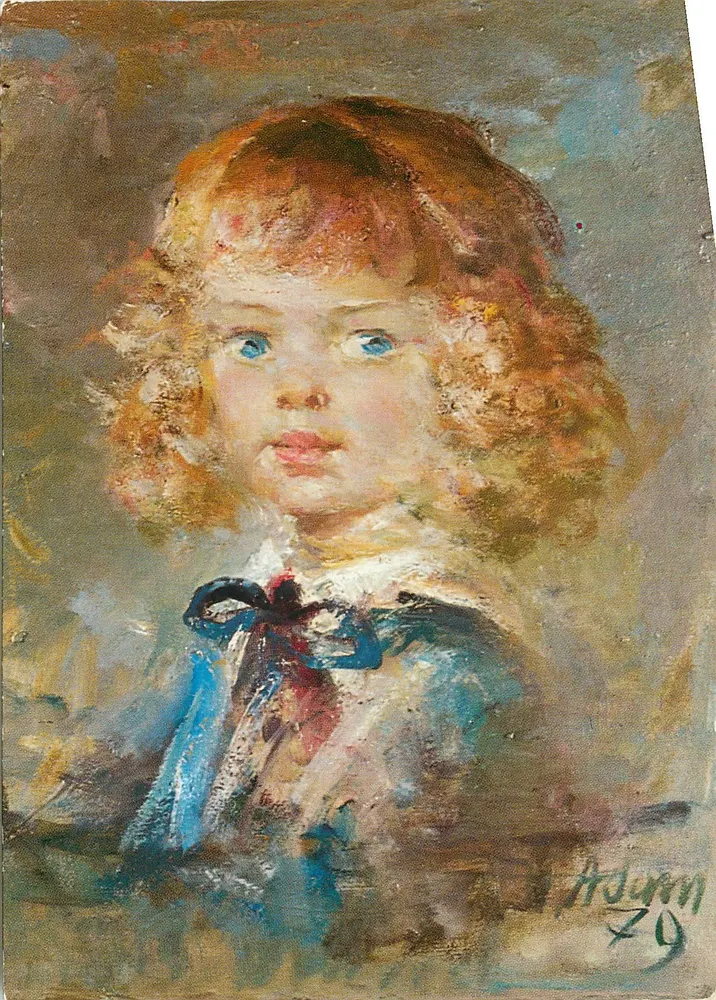 Retrato de uma menina pequena — obra de M. Kowalczyk — editor Agencja Wydawnicza Wszelkie Poczta - Frente