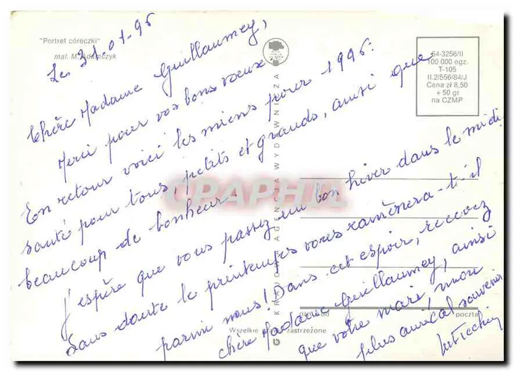 Retrato de uma menina pequena — obra de M. Kowalczyk — editor Agencja Wydawnicza Wszelkie Poczta - Verso