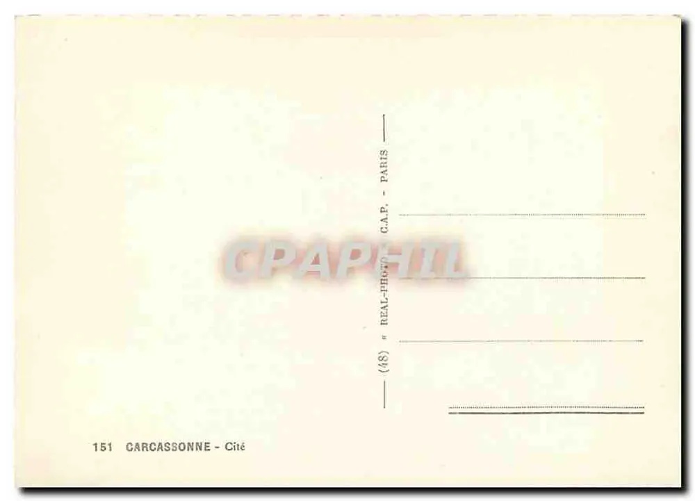 Carcassonne — Cidade — REAL-PHOTO - Paris - Verso