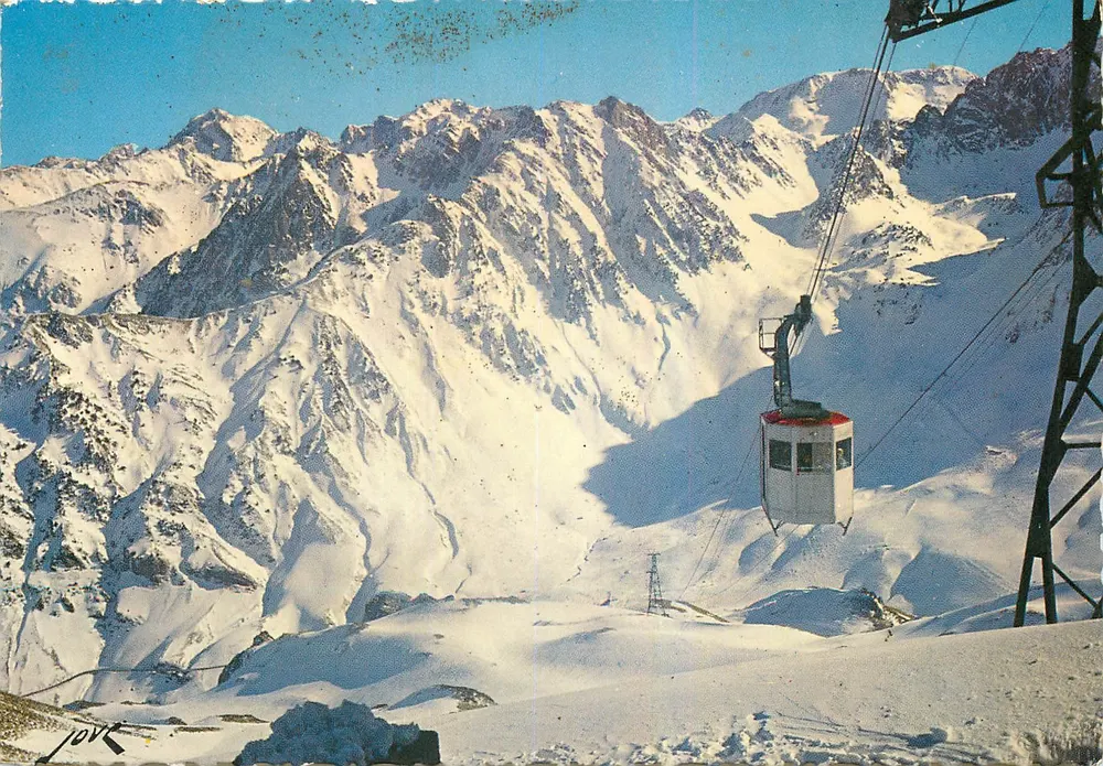 Ankunft des Seilbahnwagens Taoulet — La Mongie (H.P.) — Edition Jove - Vorderseite