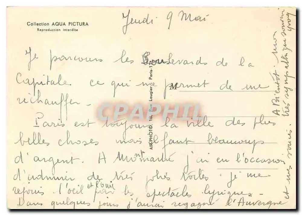Paris - Le Moulin Rouge — aquarelle signée T. Belaous - Verso