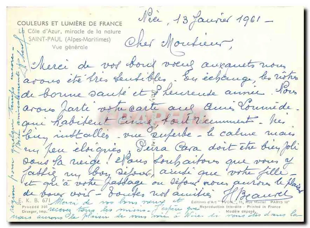 Saint-Paul (Alpes-Maritimes) — Algemene uitzicht — Edities van Kunst 'VON' n° 671 - Achterkant