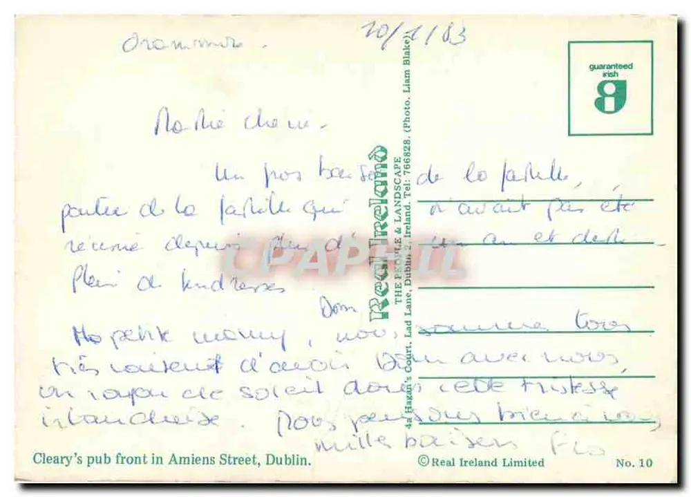 Cleary's Bar — Dublino, Irlanda — editore Real Ireland Limited, n° 10 - Verso