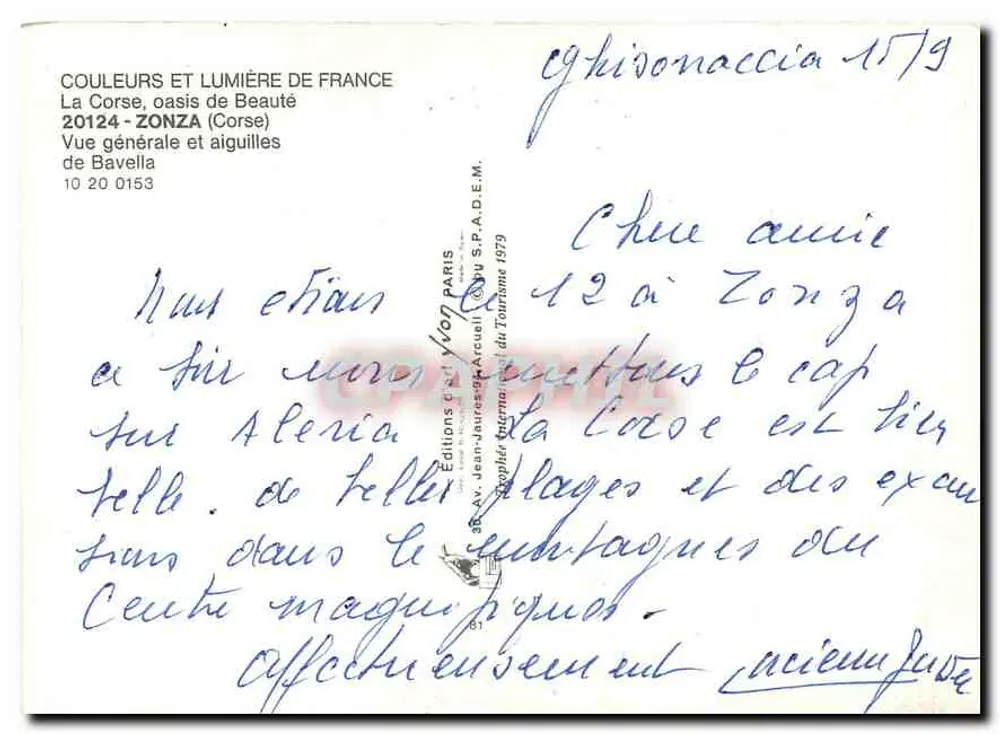 Zonza — Allgemeiner Blick und Spitzen — Editions Jean-Jaures-Arcuelli - Rückseite