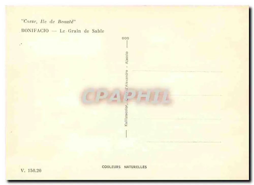 Bonifacio — La Grani di Sabbia — Kallistecolor - Verso