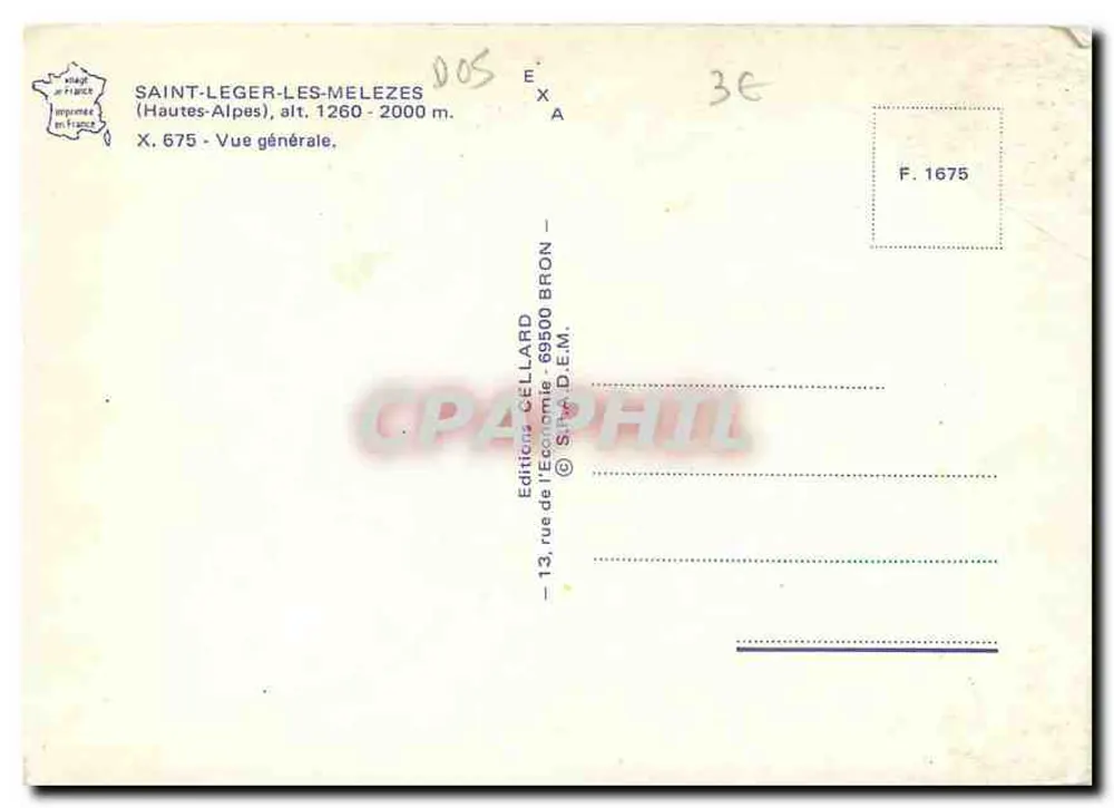 Saint-Léger-les-Mélezès — Allgemeiner Blick — Éditions Cellard - Rückseite