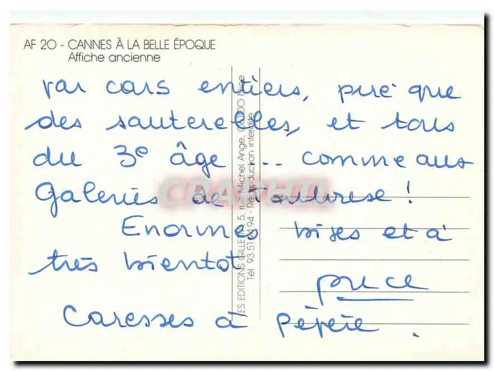 CANNES — Vista panorâmica — A. Robaud - Verso