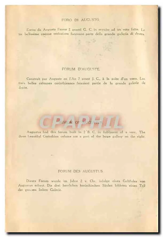 Roma — Fórum de Augusto - Verso