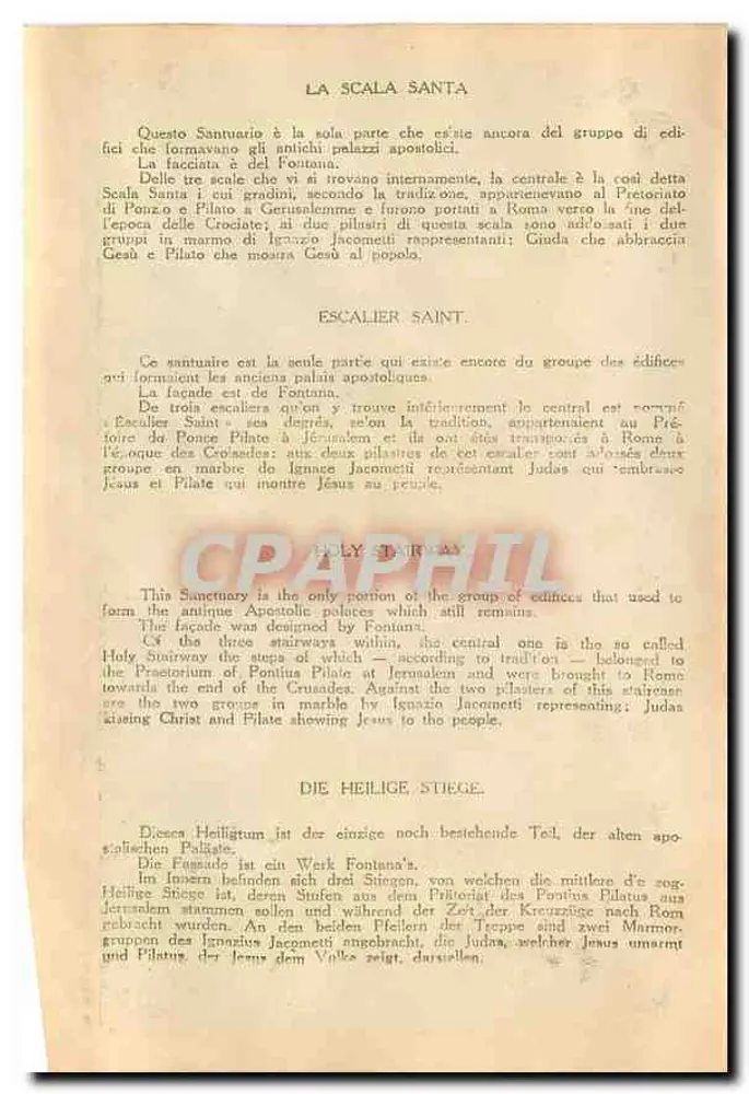 Roma — A Scala Santa — editor desconhecido, número de série não visível - Verso