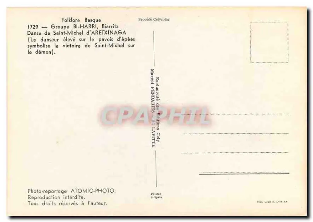 Danza di San Michele d'Aretxinaga — Biarritz — Marcel Pendardes - Verso