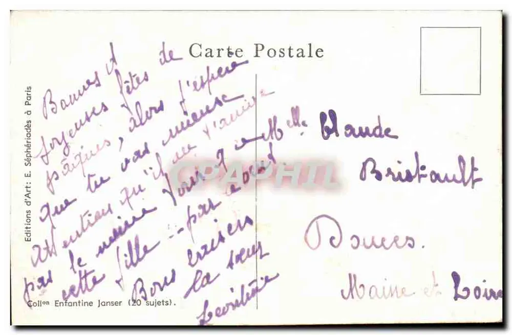 Enfant avec parapluie — vent qui emporte des vêtements — Janser - Verso