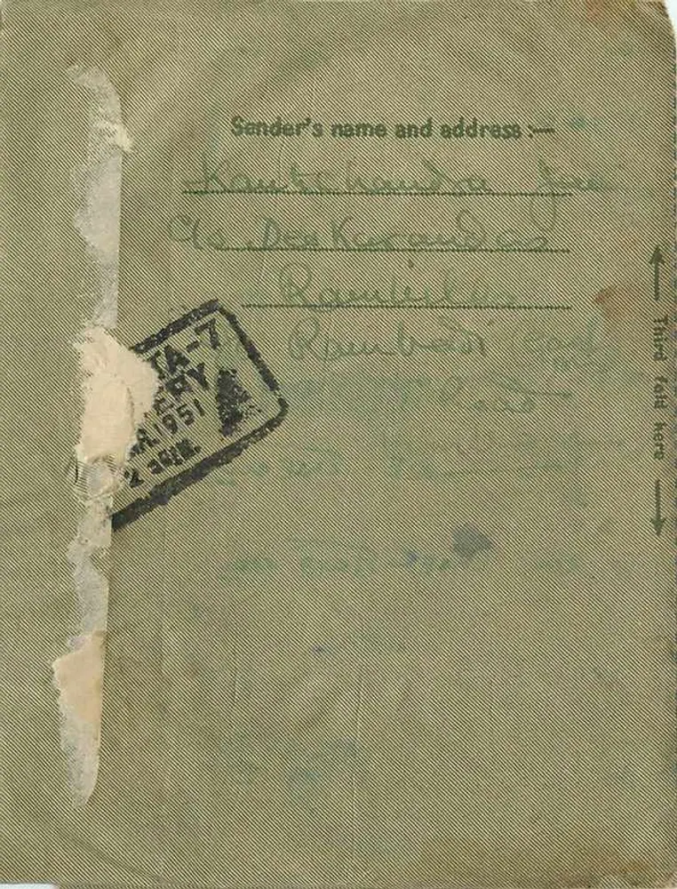 Carta interna indiana — Calcutá — editor não visível - Verso