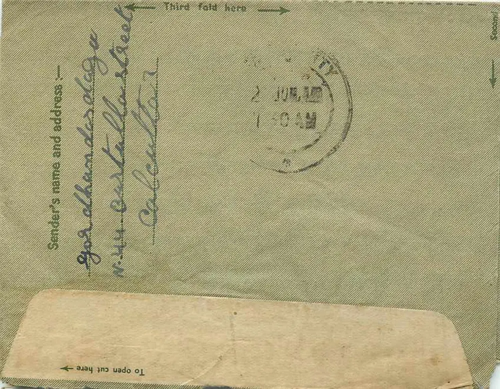 Calcutta — Letra interior — editor não visível - Verso