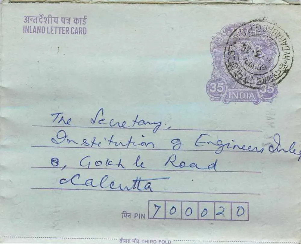 Calcutta — Carte postale interior indiana — editor: India Post, n° de série: 35 - Frente