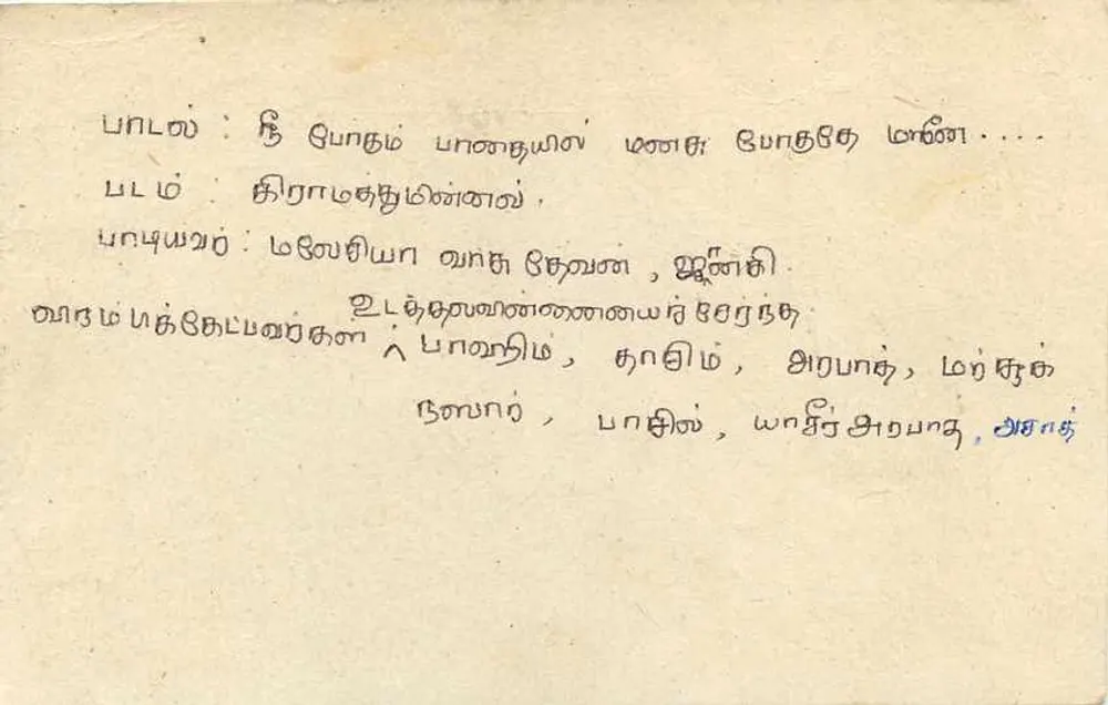 Pongum Pungural Tamil Serving — Bilhete postal antigo Sri Lanka n°75 - Verso