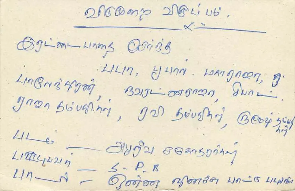 Colombo — carta postal do Sri Lanka — editor desconhecido, número de série não visível - Verso