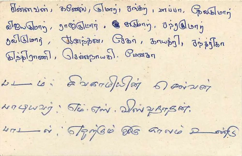 Sri Lanka — Cartolina postale con timbro e testo in tamil — editore sconosciuto - Verso