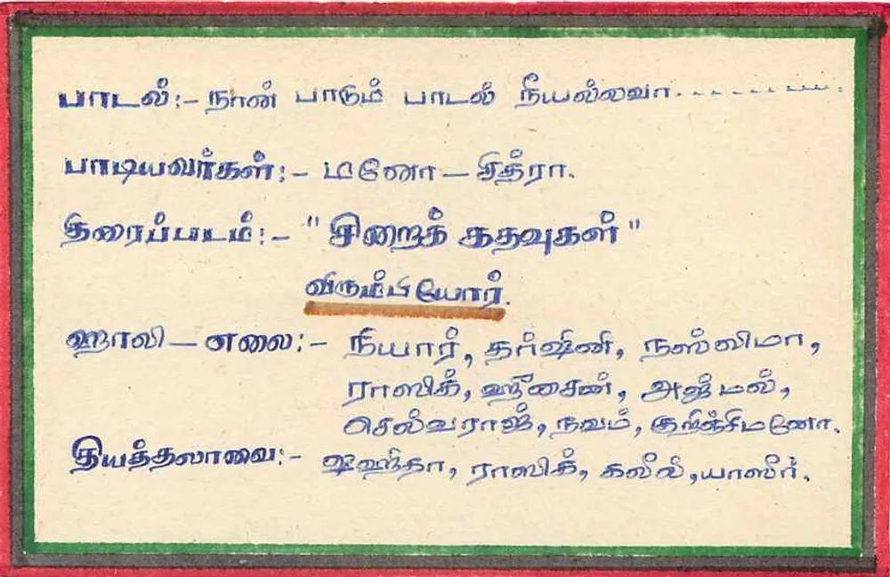 Sri Lanka — carta postal com texto em tâmil — editor desconhecido - Verso