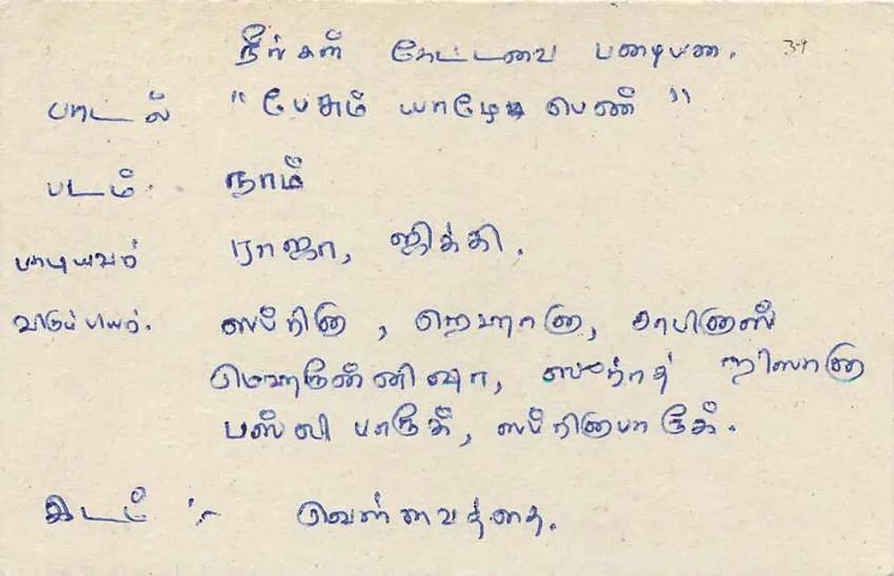 Sri Lanka — carta postal com selo e texto manuscrito — editor desconhecido - Verso