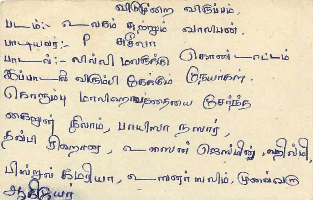 Sri Lanka — carta postal com texto em tamil — editor Sri Lanka - Verso