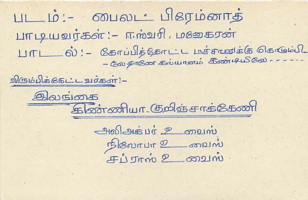 Colombo — cartolina postale Sri Lanka — editore sconosciuto, numero di serie non visibile - Verso